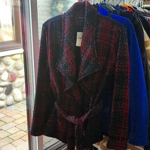 Women's Belted Jacket, Red & Black - Never Worn, NWT, Lane Bryant - 18/20